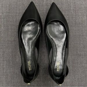 MICHAEL KORS Black Cersei Pointed Toe Leather Ballet Flats Size 8.5